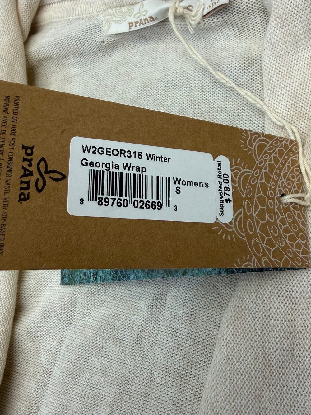 NWT prAna Georgia Wrap Organic Cotton Knit Cardigan Sweater - Picture 8 of 10